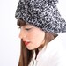 Beret / Tam / Black and White / Vintage Hat / Hand Knit / French / Hat / Winter Fashion / Mad Men / 0631