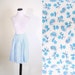 Short Cotton 1950s Blue Floral Skirt - Mad Men Style - Rustic - Spring Fashion - Summer Fashion - Easter - 1043