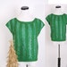 Deadstock / Sequin Top / Kelly Green / 60s Sweater / Wool Sweater / Trophy / Mermaid / Art Deco / Christmas / Holiday Fashion / 0620