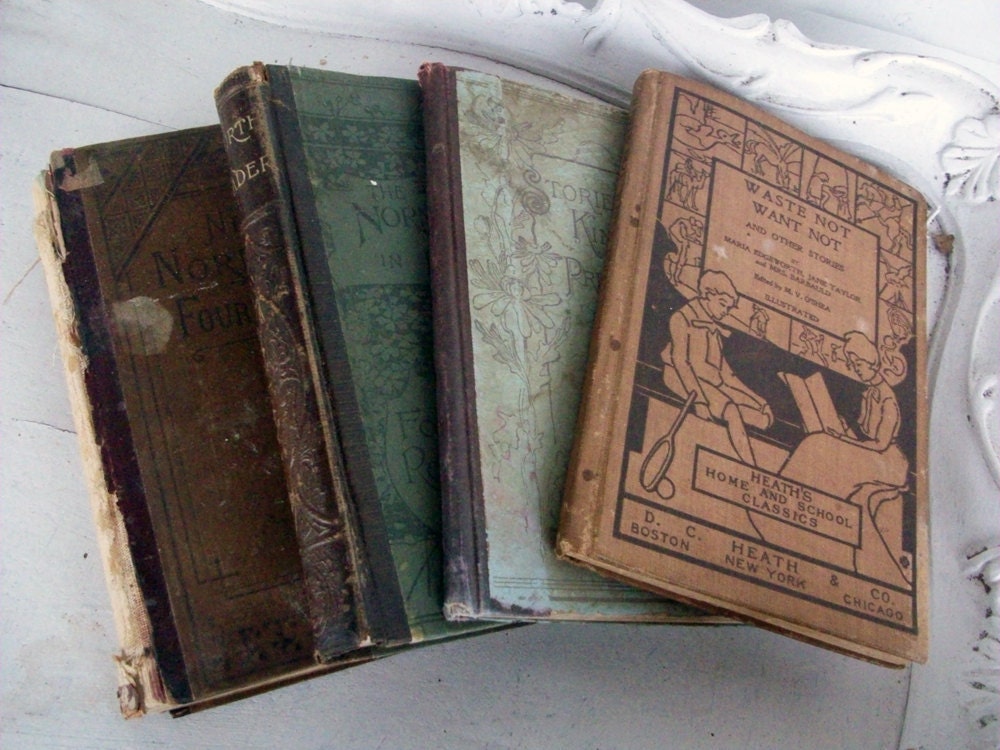 Antique SCHOOL BOOKS 1800's Children's Readers