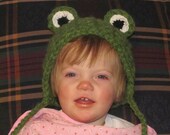Crocheted frog hat 6m-18m