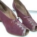 Shoes 1939 Vintage Wedding Shoes Worn 1939 Suede And Leather Deep Plum Burgundy Color