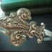 Large highly detailed French royal Fleur de lis headband--OX aged sterling silver plated brass