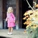 Childrens clothing - knitted sleeveless dress and cardigan with flowers in pink for 3years old girl - READY TO SHIP