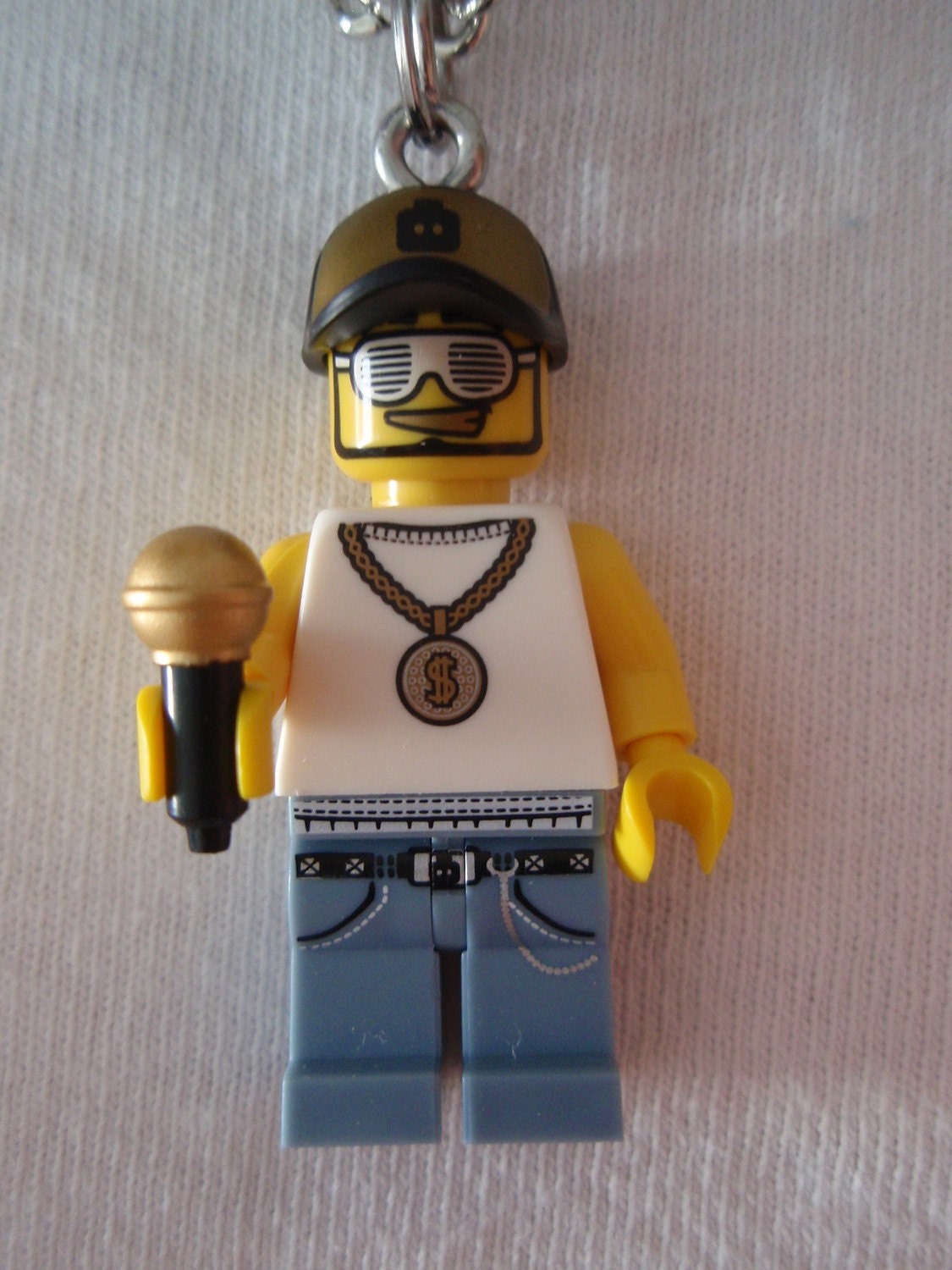 Custom Lego Rapper With Microphone Necklace With By Brickyourneck