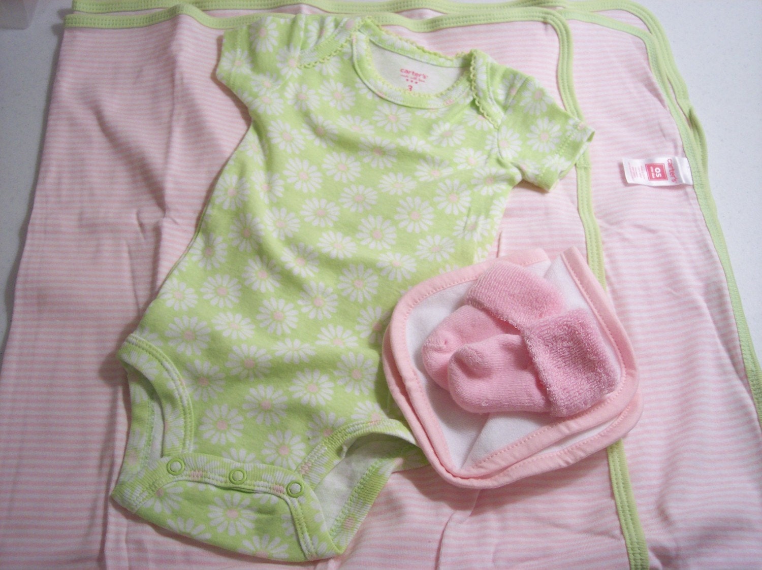 Flower Baby Cake for Girl.....Blanket Onesie Booties