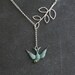 Unique Silver Leaf Branch and Rustic Verdigris Sparrow Necklace