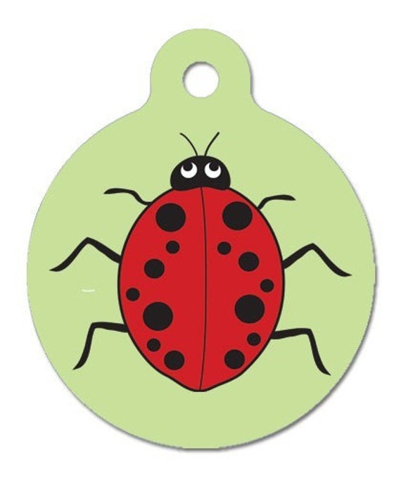 Items similar to Lady Bug Pet Tags, 2 sided, personalized on Etsy