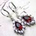 Vintage Scarlet Teardrop Earrings - Estate Style Rhinestone Earrings - Sterling Silver Leverbacksand Crystal - Free Shipping