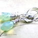 Swarovski Crystal Briolette Earrings in Light Green Opal - Chrisolite Opal -- Crystal Wire Wrapped With Sterling Silver - FREE US SHIPPING