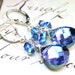 Long Swarovski Crystal Briolette Earrings in Aqua and Purple -Aqua Vitrail - Swarovski Crystal and Sterling Silver - Free US Shipping