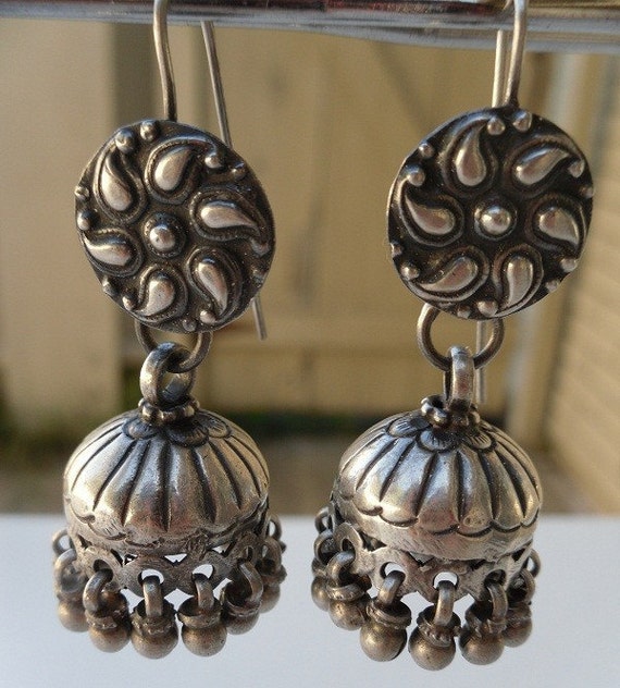 Silver antique jhumkas Outlet