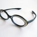 futuristic vintage 60s pearly Grey and black Horn oval Women Eyeglasses