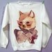 Secretary Cat - White Sweatshirt No Transfer