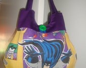 Batman Purse made from Re-purposed Fabric
