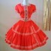 Vintage Red Rockabilly Swing Dress Circle Skirt Red Dress Size Large estimated
