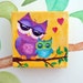 Owl Nursery Art, MAMA LOVE OWLS, 5x5 Canvas Painting, Small Wall Art