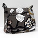 Reserved for Diane - Canvas Messenger Bag, IKEA Patricia Fabric in White, Black and Brown