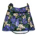 Floral Purse, Pleated Bag - Black with Purple and Bone Flowers Pine Cones and Berries - Adjustable Strap