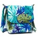 Handmade Small Messenger Bag, Small Fabric Purse - Tropical Print in Blue - Ready to Shio