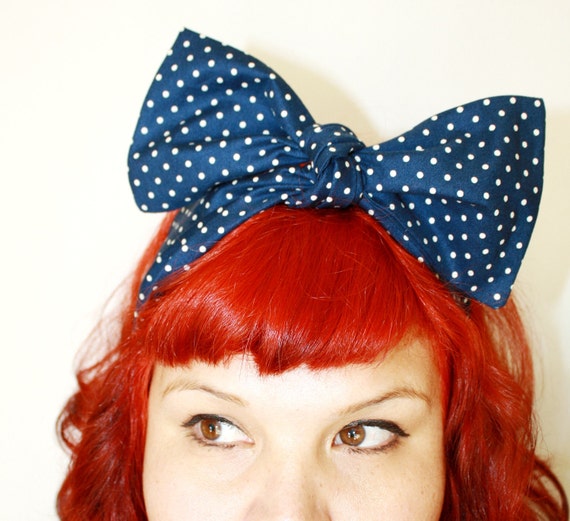 Items similar to Vintage Inspired Head Scarf, Bow or Bandanna Style ...
