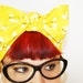 Vintage Inspired Head Scarf, Bow or Bandanna Style, Bees, Bumble bee, Summer time, Rockabilly, Retro