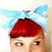 Vintage Inspired Head Scarf, Clouds, Sky Blue, Summer time, Retro