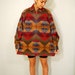 Vintage Southwestern Native Ethnic Print Zip Up Jacket Large