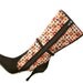 Vintage Boots Tall High Heel Wool Plaid Tapestry Brown Leather Steve Madden