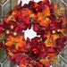 Rustic Red and Gold Velvety Poinsettia Christmas Wreath