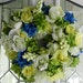 Spring/Summer Wedding/ wreath/ centerpiece Artificial Blue and Green Hydrangeas with White and Yellow Roses