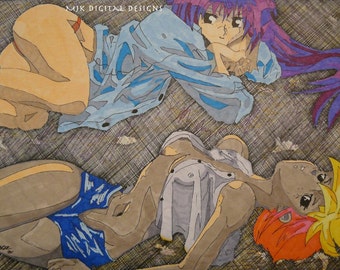 Anime Marker and Pen Print from original glossy