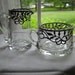 Crystal Cream and Sugar with Silver Filigree Overlay
