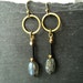 Labradorite Dangle Earrings, rustic yet elegant dangle earrings with labradorite and brass