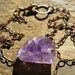 Rough Amethyst Necklace, rustic necklace with raw amethyst crystal and antiqued copper