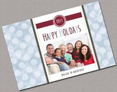 Custom Christmas Cards, Holiday Cards, Blue, Red and Brown, Polkadots, Printable File (410) Il_170x135