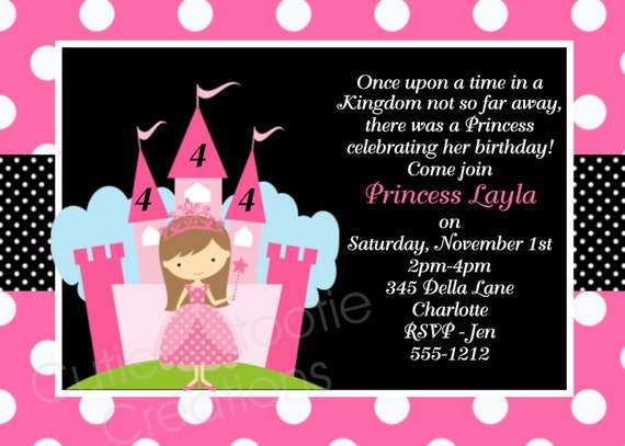 Princess Birthday Invitation, Princess Party Invitations, Printable or Printed Il_570xn