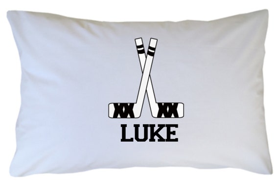 Personalized Sports Pillow Case for Boys and Girls - Hockey Sticks - Football - Basketball - Baseball - Tennis - Toddler - Travel - Standard Il_570xn