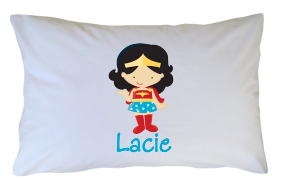 Girls Superhero Pillow Case Personalized, Personalized Superhero PillowCase, Girls, Travel or Standard Size Il_570xn