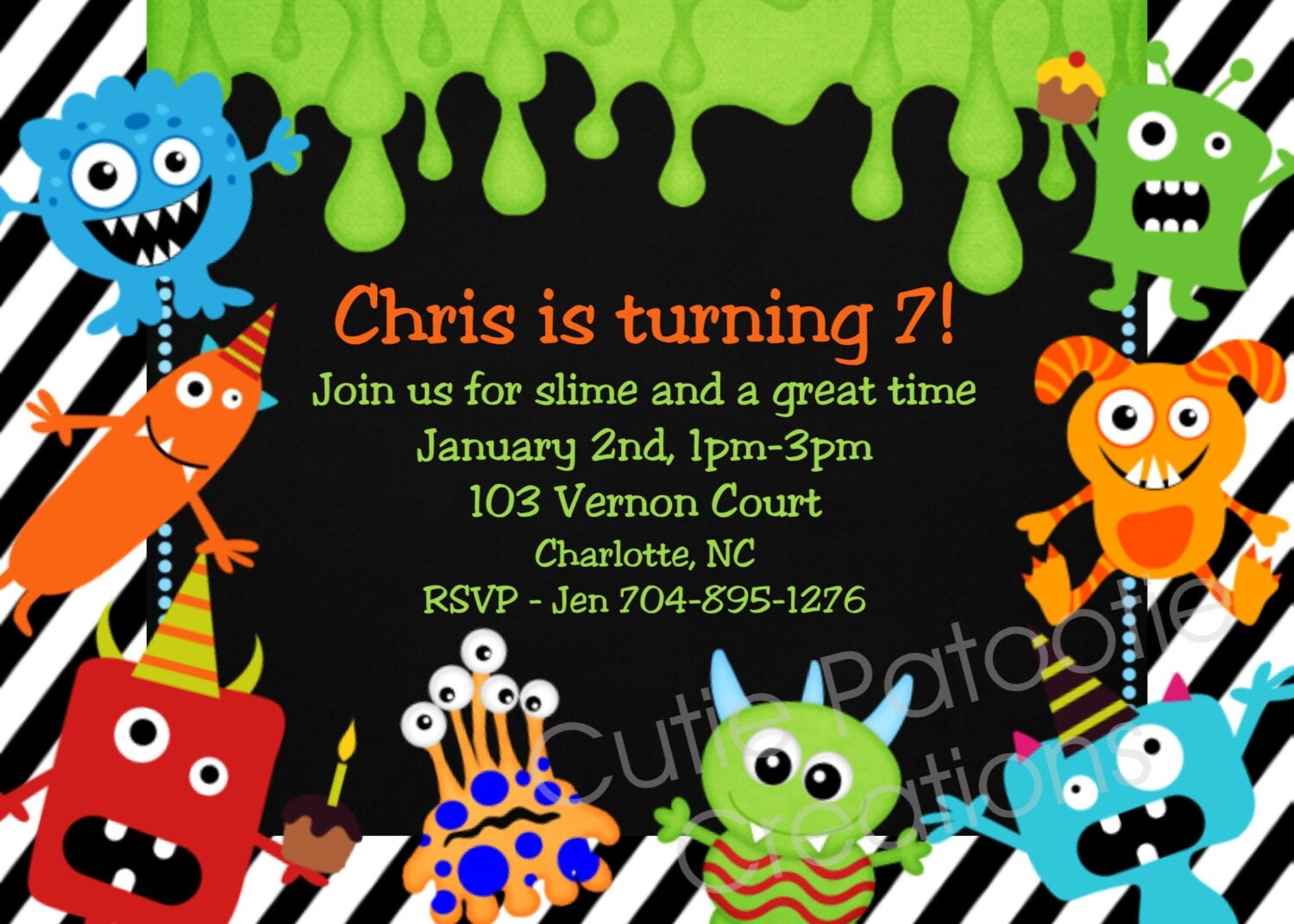 Monster Bash Birthday Party Invitations 7