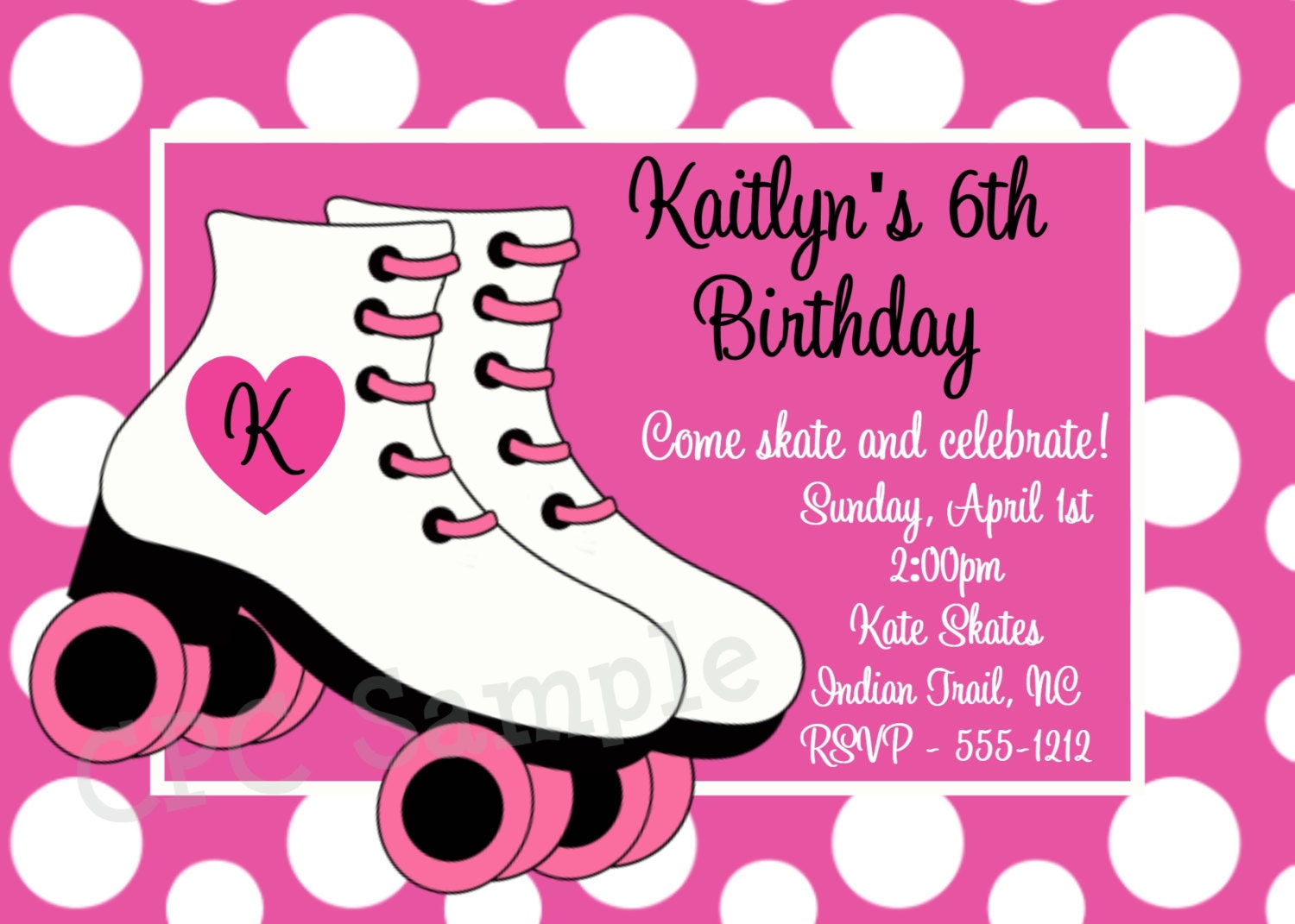 Skating Birthday Invitations 4