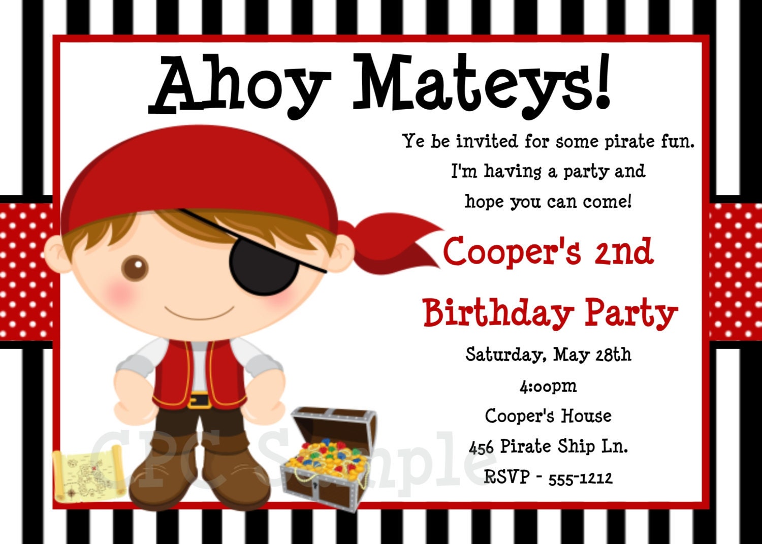 Pirate Birthday Invitations 3