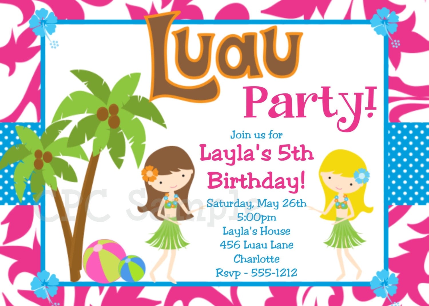 Free Luau Invitations 6