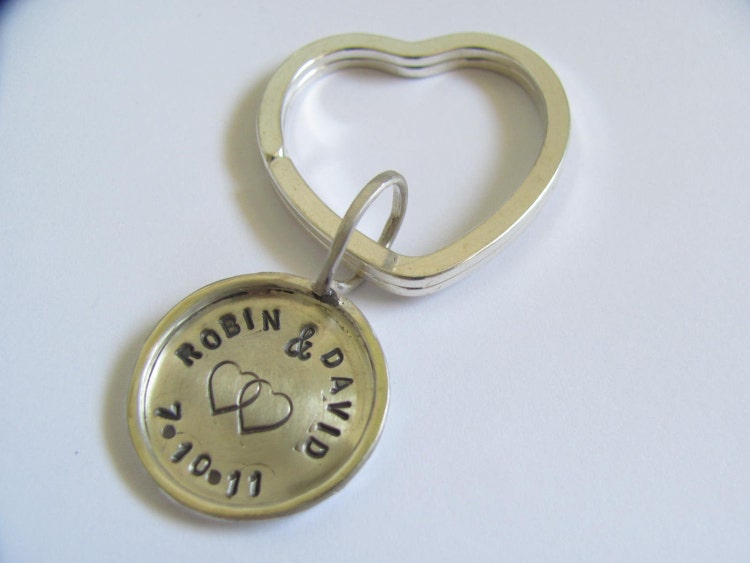 Sterling Silver Personalized Key Chain by christienano on Etsy