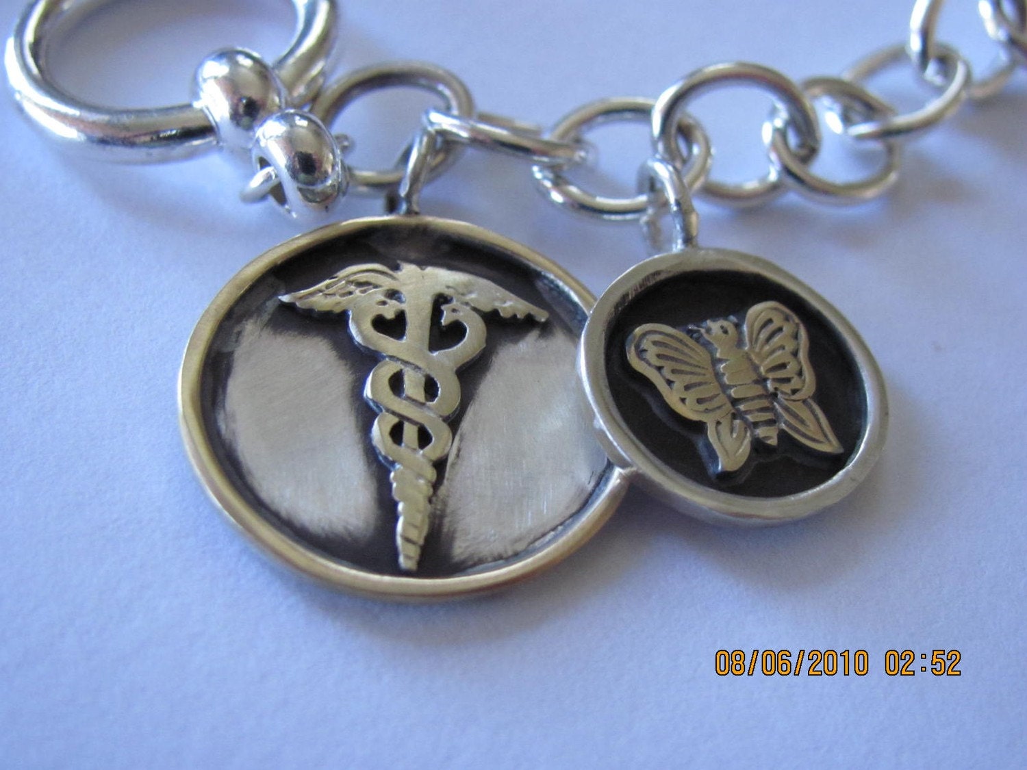 Sterling Silver and 14k gold Medical ID bracelet by christienano