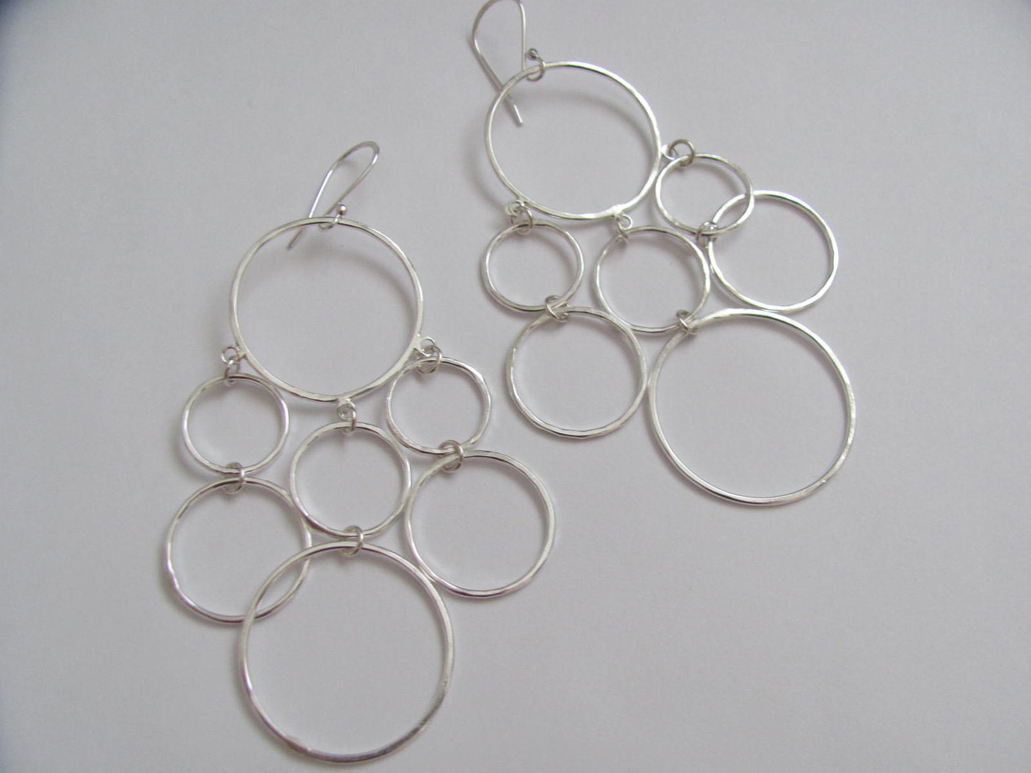 Sterling Silver Chandelier Hoop Earrings