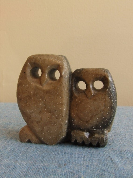 Carved Stone Owls