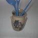 Folk Art Kitchen Utensil Jar Pfaltzgraff made in the USA