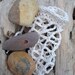 Beach Pebble Collection Irish Worry Stones in Crochet Bag