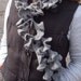 Crochet Scarf Ruffled Gray Swirly Scarf Handmade in Ireland